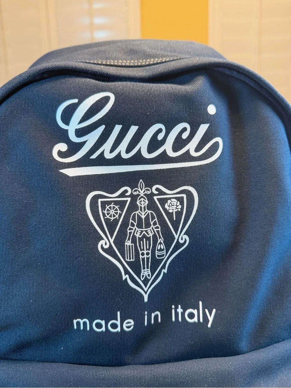 New Authentic Gucci Logo Black Canvas Backpack